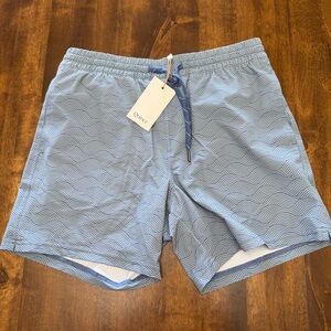 Quince Men’s Italian Swim Trunks Tonal Waves Small NWT